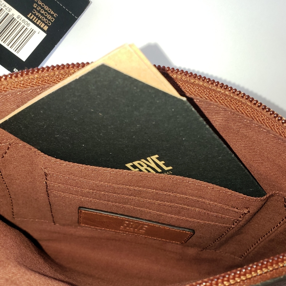 ❗Closeout sale FRYE BRWN LEATHER WRISTLET CLUTCH - Picture 5 of 6